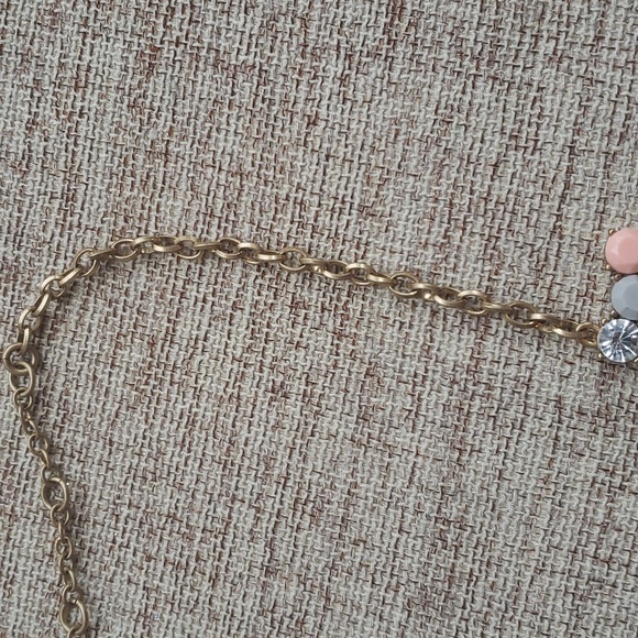 J Crew Coral Orange melon taupe ombre fan statement necklace - Picture 8 of 9